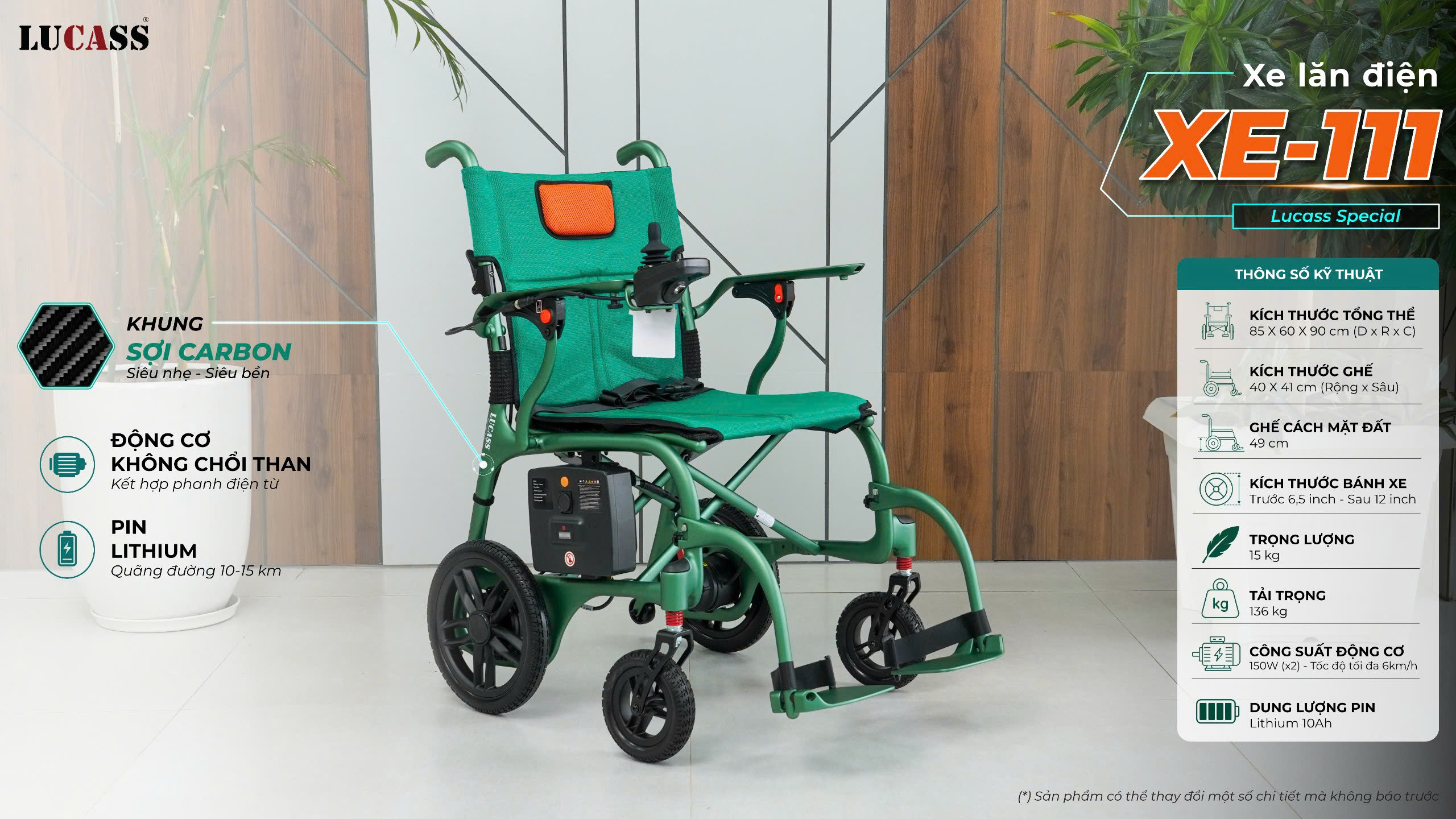 Xe lăn điện Lucass XE-111